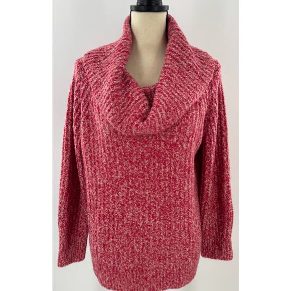 Madewell Red White Speckled Cowlneck Knit Sweater Pullover Jumper M NWT - Picture 1 of 9